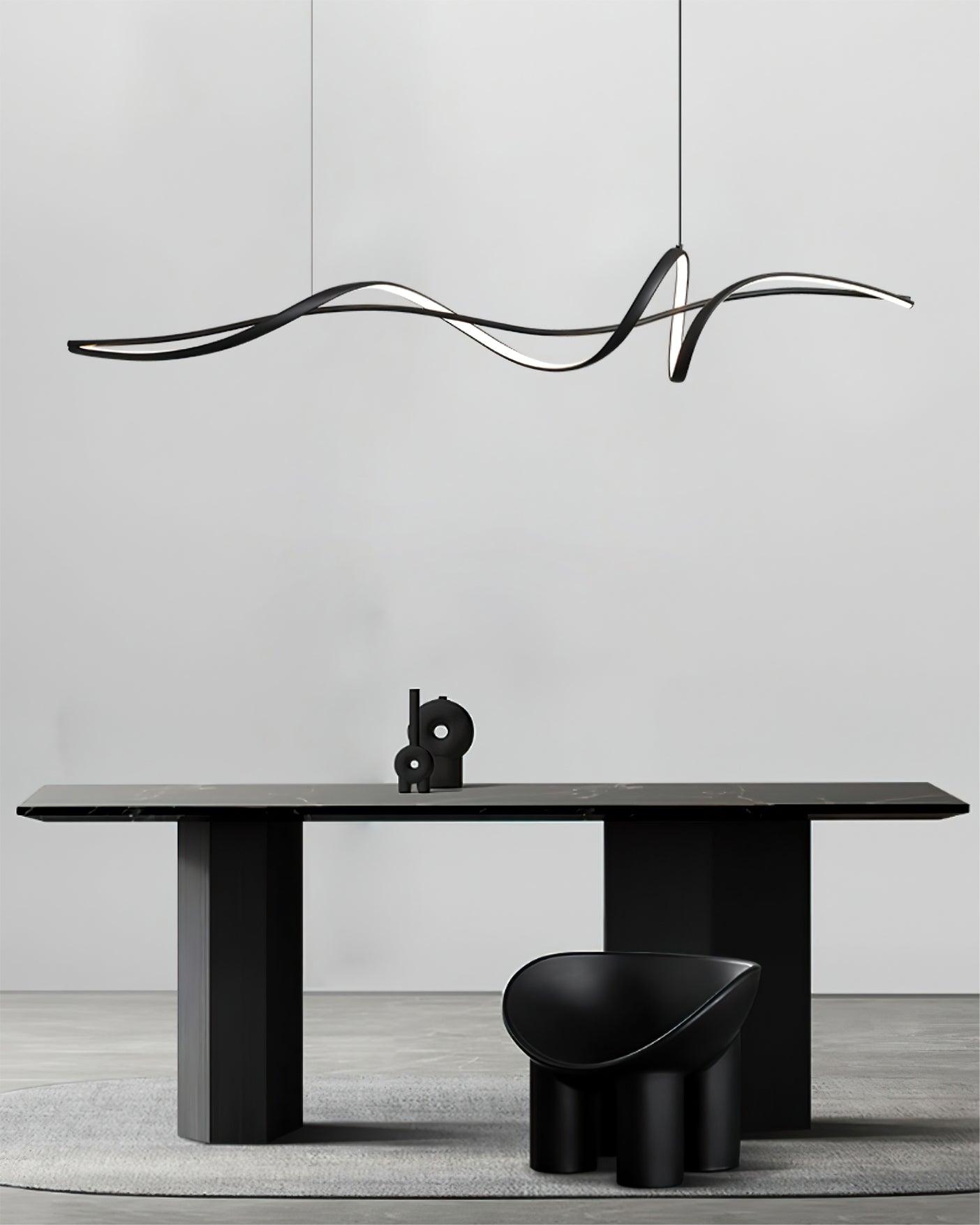 Suspension LED noire moderne Aveline | Fioriscas
