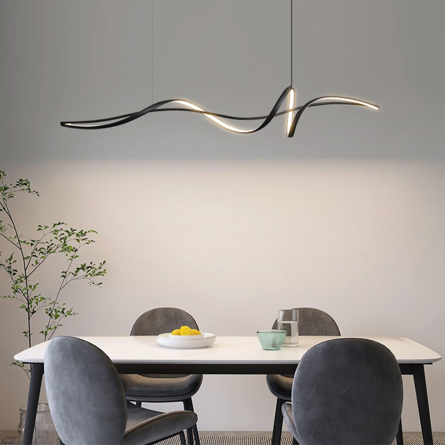 Suspension LED noire moderne Aveline | Fioriscas
