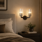 LumaCopper Wall Lamp With Cylindrical Glass Shade For Ambient Lighting