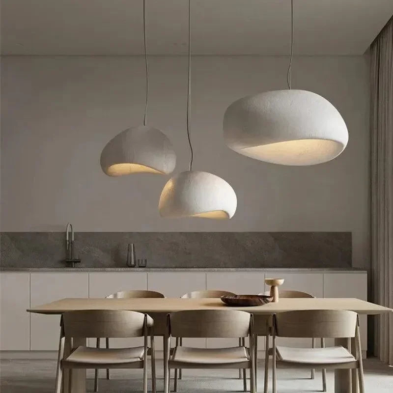 Závěsná lampa Cavelle Geometric s povrchem vzhledu cementu, 5 velikostí
