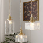 Ovely vintage glas messing hamret pendellampe | Fioriscas