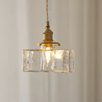 Ovely vintage glas messing hamret pendellampe | Fioriscas