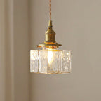 Ovely vintage glas messing hamret pendellampe | Fioriscas