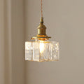 Ovely vintage glas messing hamret pendellampe | Fioriscas