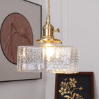 Ovely vintage glas messing hamret pendellampe | Fioriscas