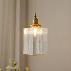 Ovely vintage glas messing hamret pendellampe | Fioriscas