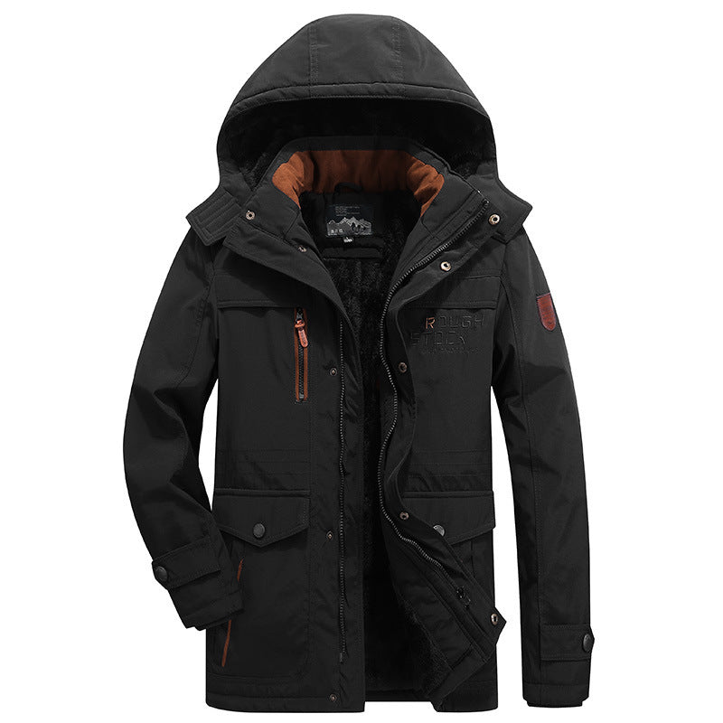 FrostGuard Men's Waterproof Windproof Parka, Insulated Hooded Coat