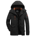 FrostGuard Men's Waterproof Windproof Parka, Insulated Hooded Coat