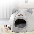 Cama de peluche para gatos em três tamanhos, com algodão PP macio e design amovível, para gatos de interior | Fioriscas