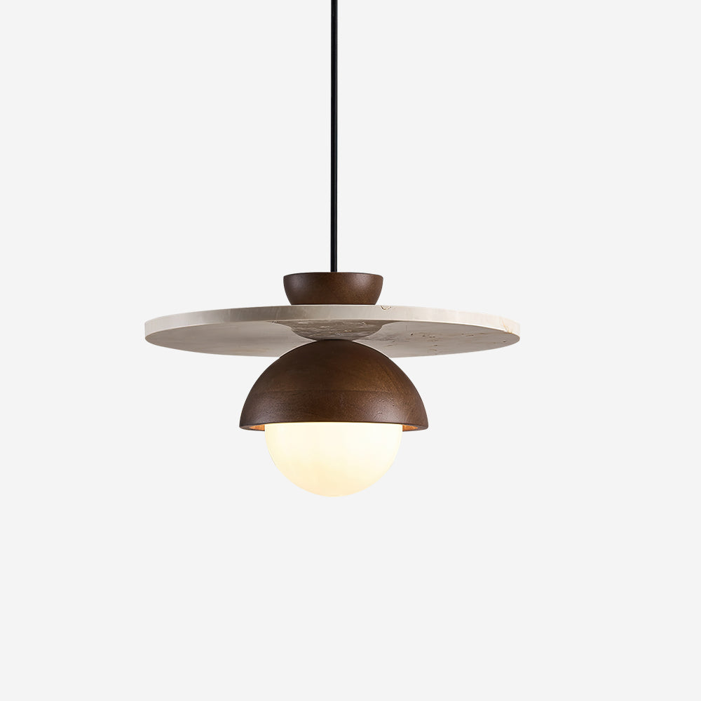Ritta Pendant Light Glass Globe Travertine - Neutralighting