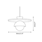Lampada a sospensione Ritta con globo in vetro e travertino | Fioriscas