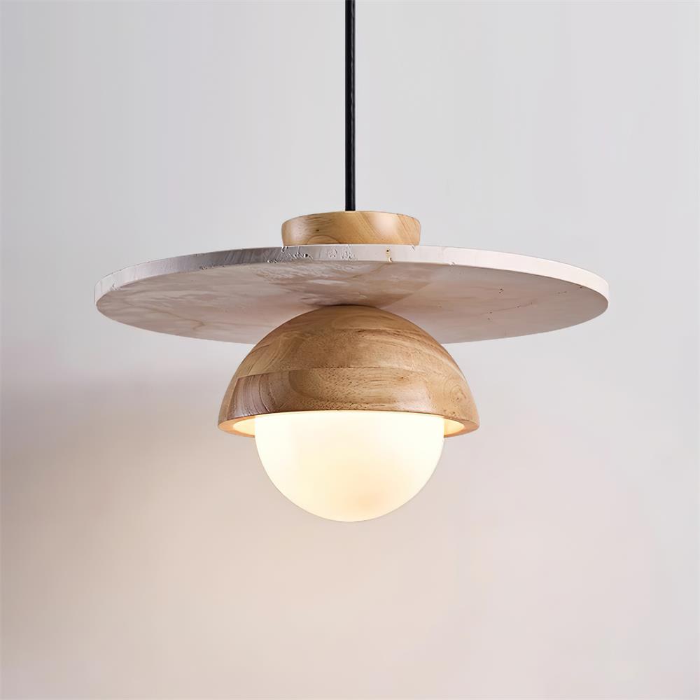 Ritta Pendant Light Glass Globe Travertine - Neutralighting