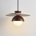 Lampada a sospensione Ritta con globo in vetro e travertino | Fioriscas
