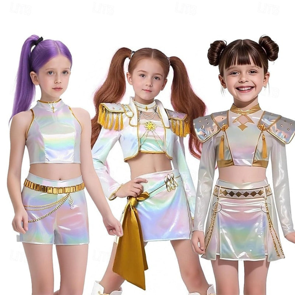 Kpop Halloween Costume Girls Holographic Outfit