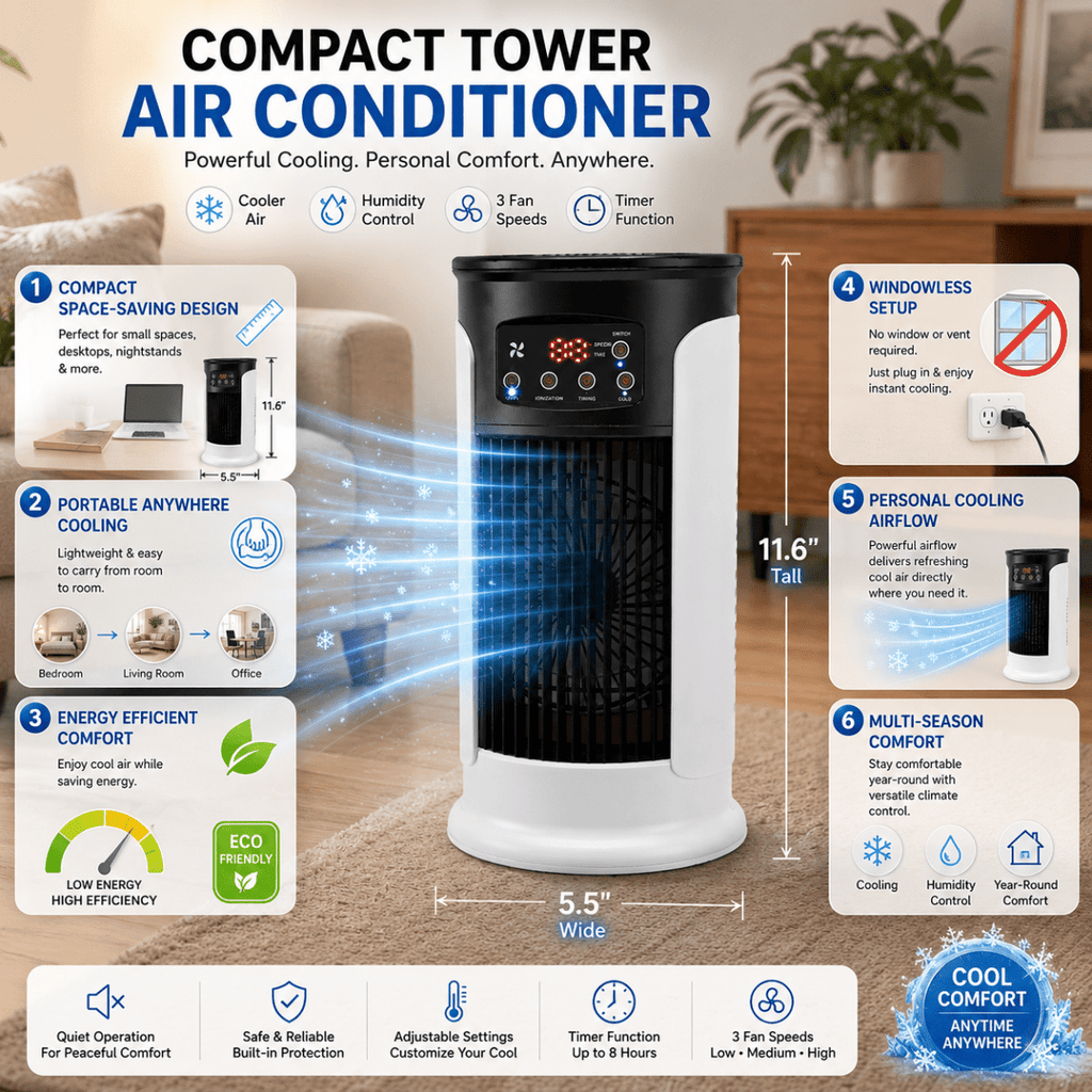 Mini-airconditioner til små soveværelser, kollegieværelser og hjemmekontorer