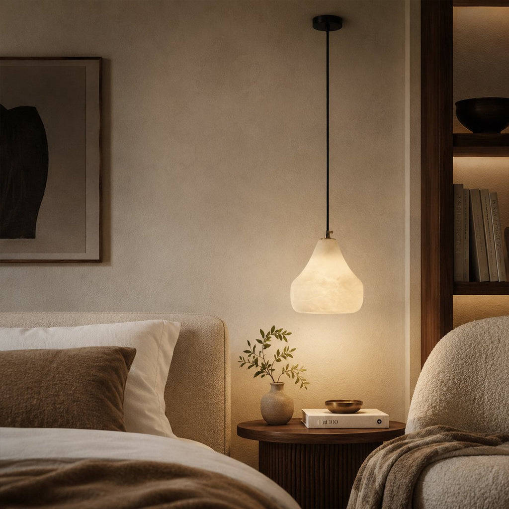 Luz Pendente LumaNest de Alabastro para Interiores Modernos  