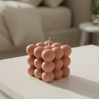 Vela de cubo de cera de soja hecha a mano, decorativa y fragante - Fioriscas