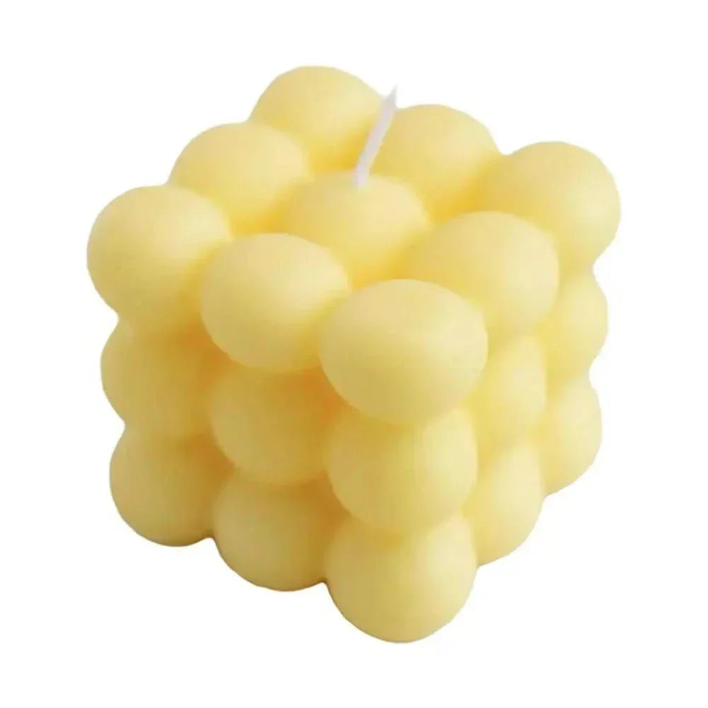 Vela de cubo de cera de soja hecha a mano, decorativa y fragante - Fioriscas