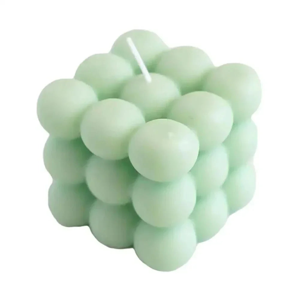 Vela de cubo de cera de soja hecha a mano, decorativa y fragante - Fioriscas