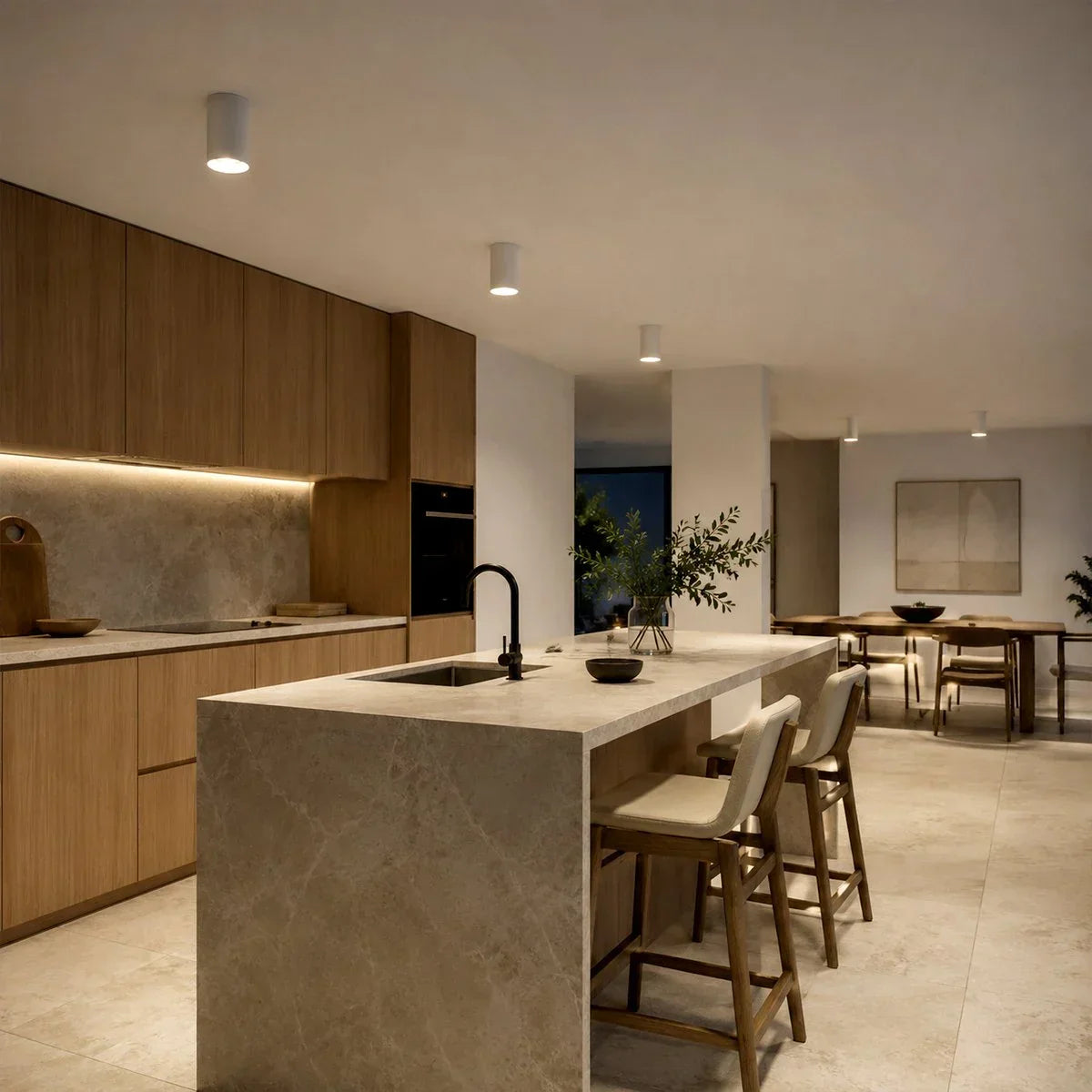 AuroraRidge LED válcové stropní svítidlo černý povrch