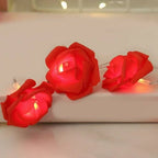 Warm LED String Lights with Artificial Roses for Valentine's Day Decoration - Fioriscas