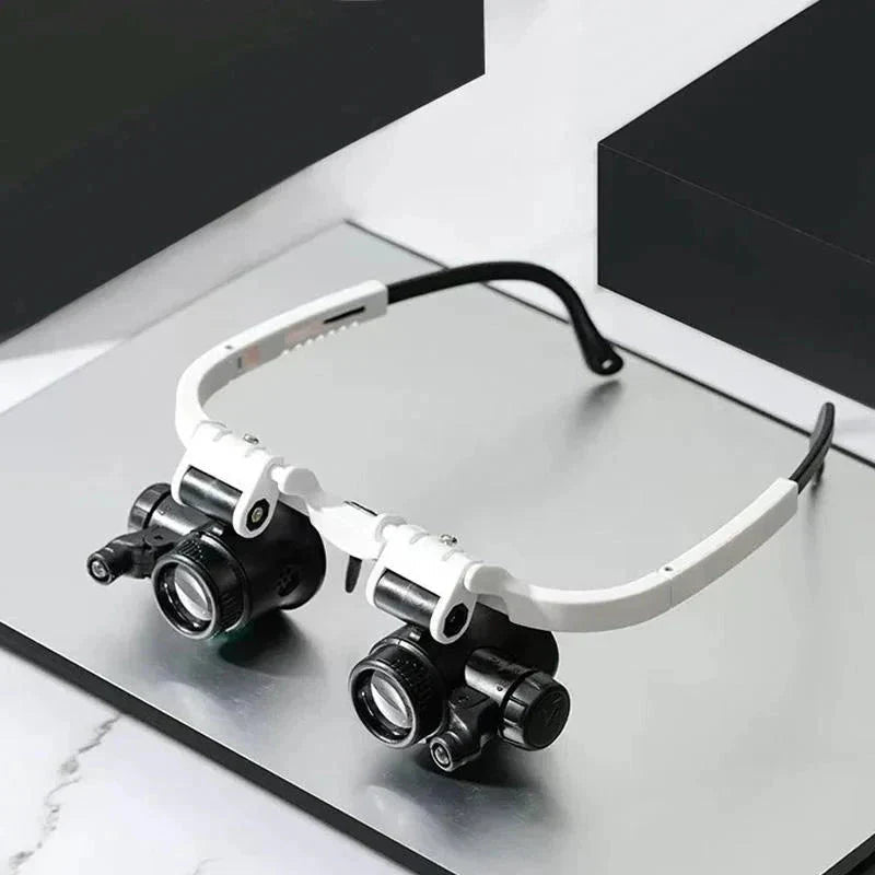 Loupe frontale à LED avec lentilles 8x, 15x et 23x pour travaux de précision