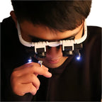 LED lupové brýle s vyměnitelnými čočkami se zvětšením 8×, 15× a 23×, ClaritySight