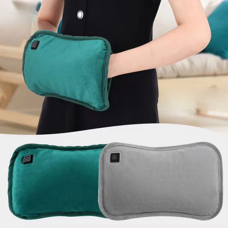 Nahřívací podložka, přenosný ohřívač s dobíjením přes USB, světle šedý nebo zelený, CozyGlow