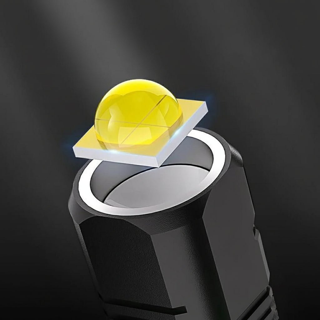 Type-C rechargeable LED flashlight with 100000 lumens for outdoor use - Fioriscas