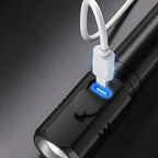 Type-C rechargeable LED flashlight with 100000 lumens for outdoor use - Fioriscas