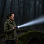 Type-C rechargeable LED flashlight with 100000 lumens for outdoor use - Fioriscas