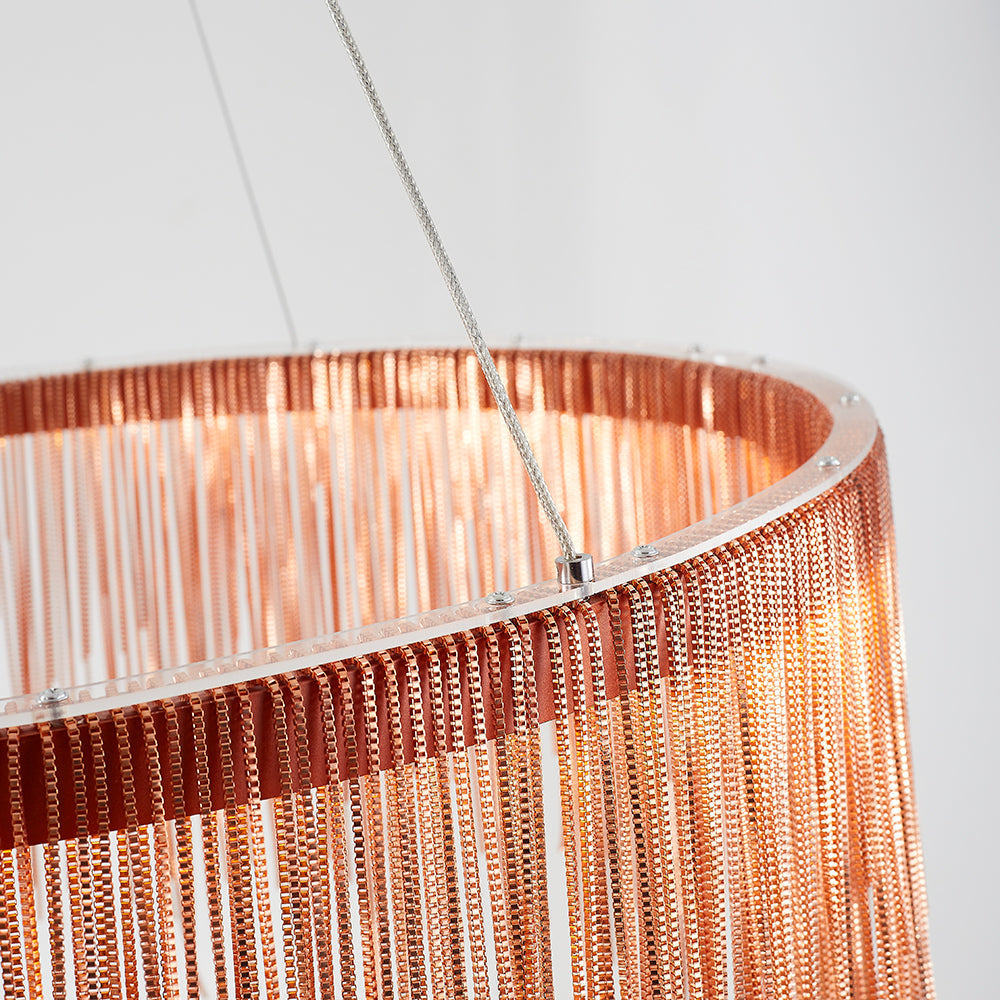 Arisha Quasten-Ketten Art Deco Pendelleuchte Silber/Gold Wohnzimmer/Flur | Fioriscas