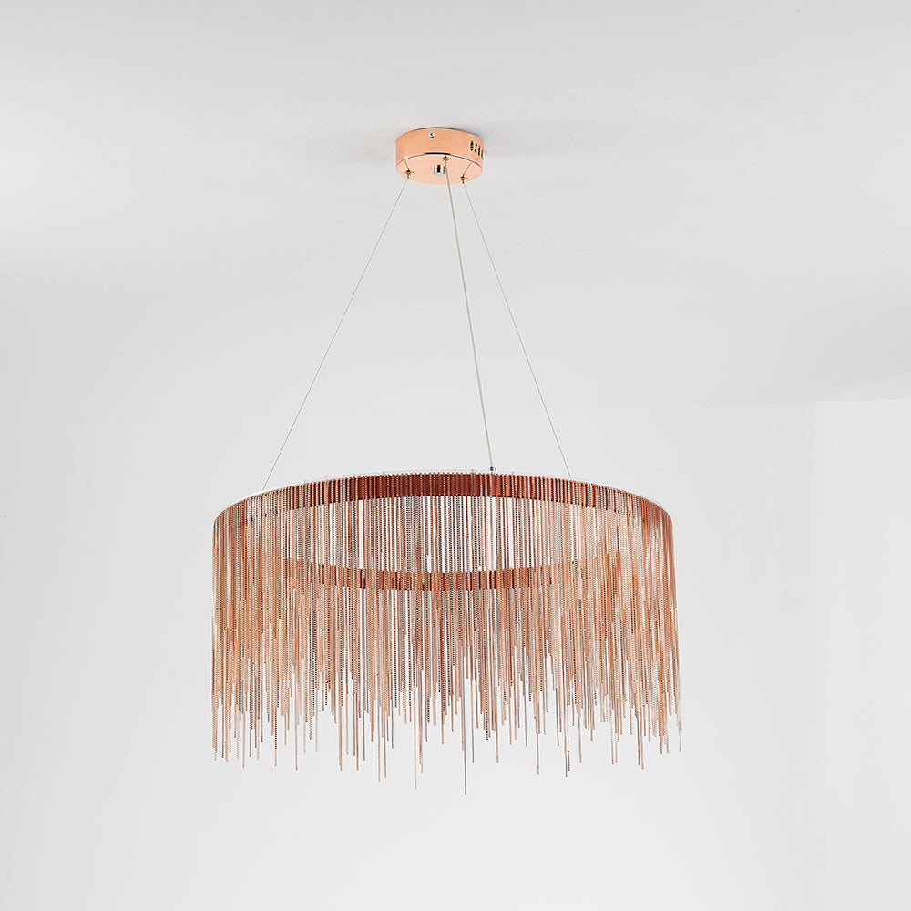 Arisha kvastkæde art deco pendellampe sølv/guld stue/gang | Fioriscas