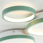 NovaLumen plafondlamp van metaal en hout, 3 tot 7 lampen, wit, grijs of groen