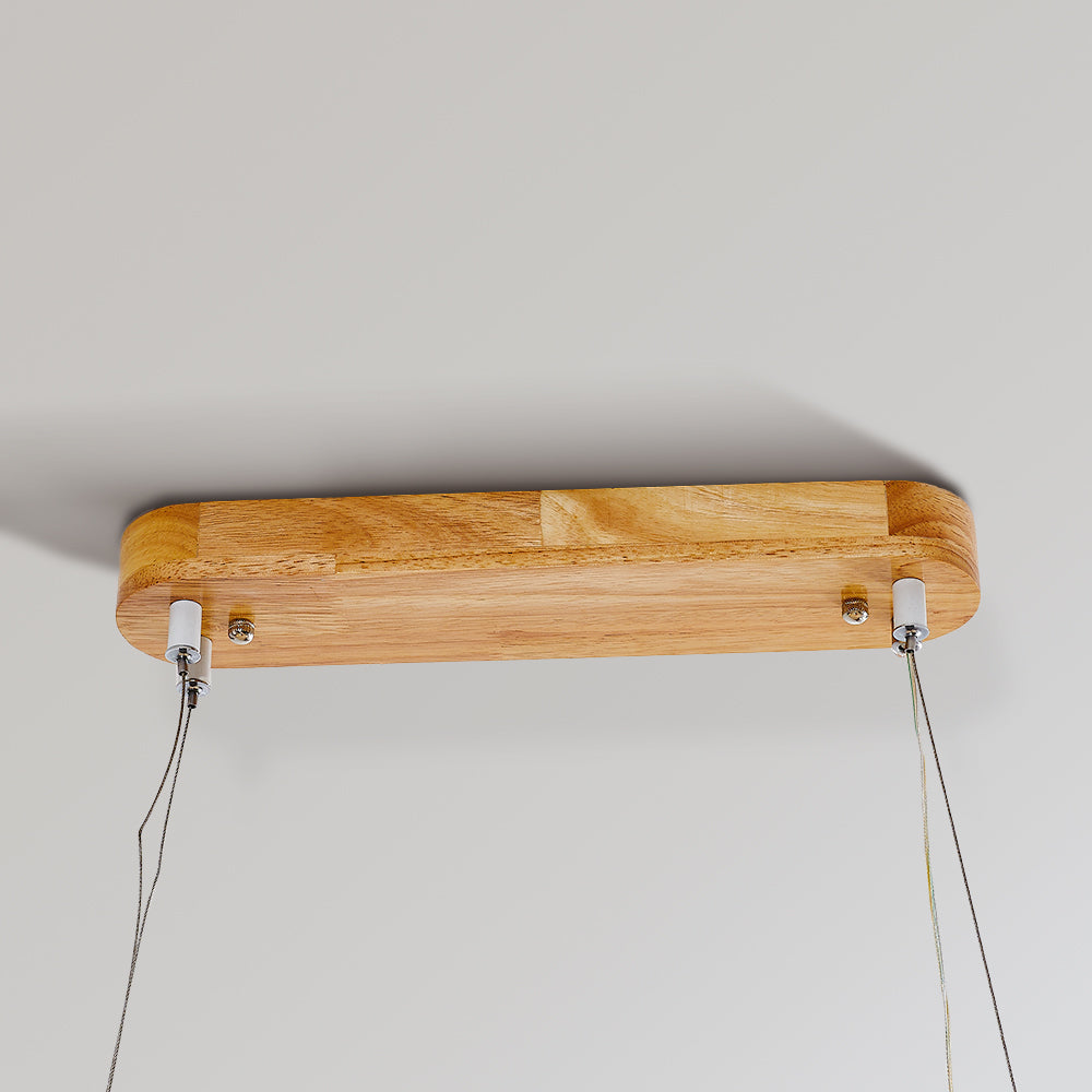 LumaWood houten en metalen led-hanglamp voor eetkamers, 2 lengtes
