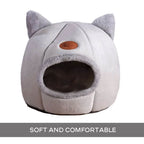 Cama de peluche para gatos em três tamanhos, com algodão PP macio e design amovível, para gatos de interior | Fioriscas