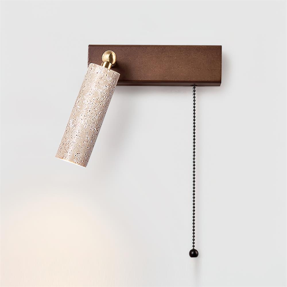 Ritta Wandleuchte Schwarzer Travertin-Spotlight | Fioriscas