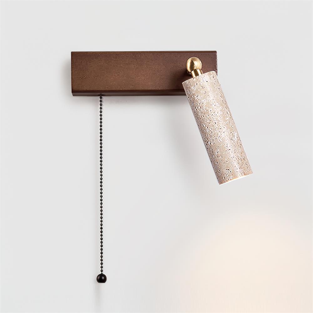 Ritta Wandleuchte Schwarzer Travertin-Spotlight | Fioriscas