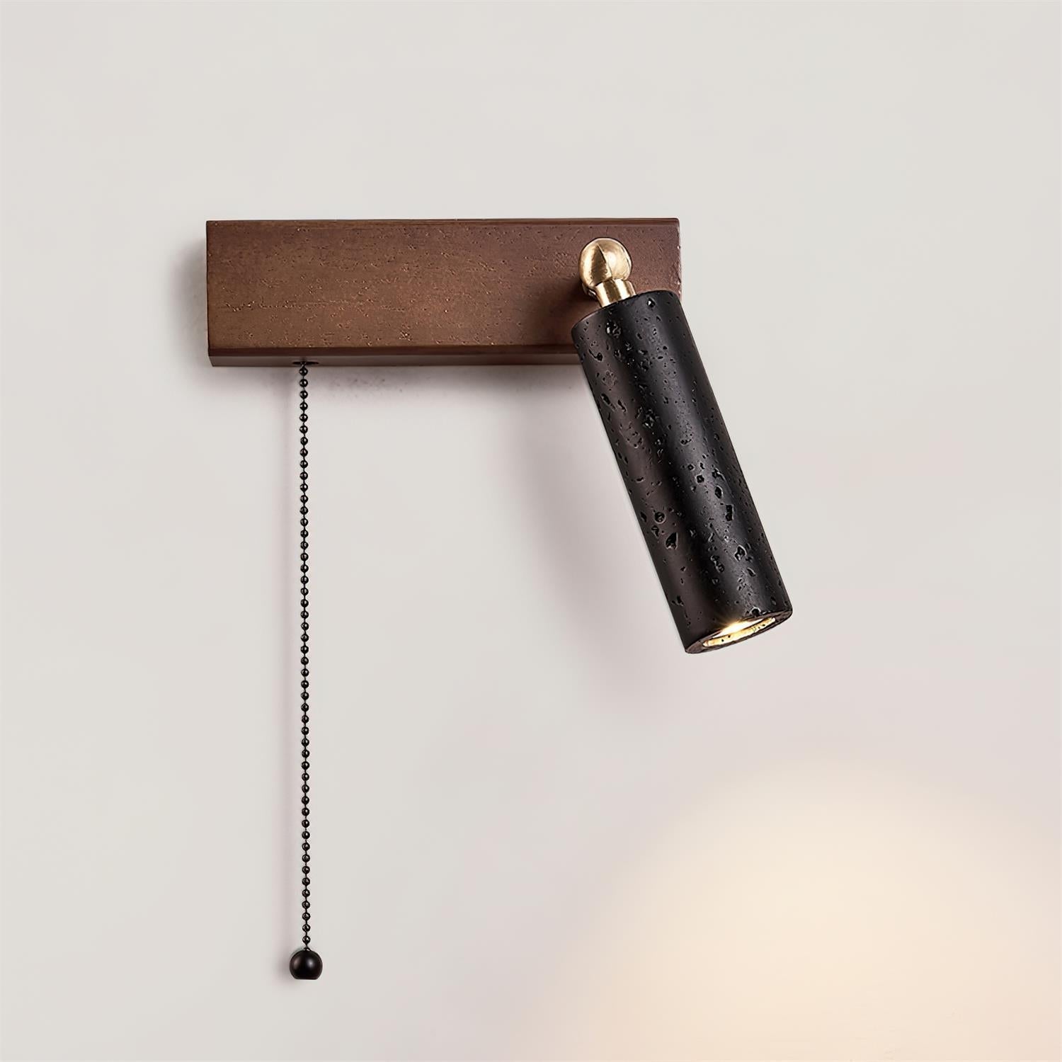 Ritta Wandleuchte Schwarzer Travertin-Spotlight | Fioriscas