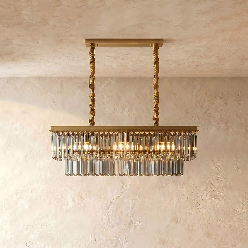 Lampadario Lumiere Crystal Halo che emana fascino hollywoodiano in nero o oro