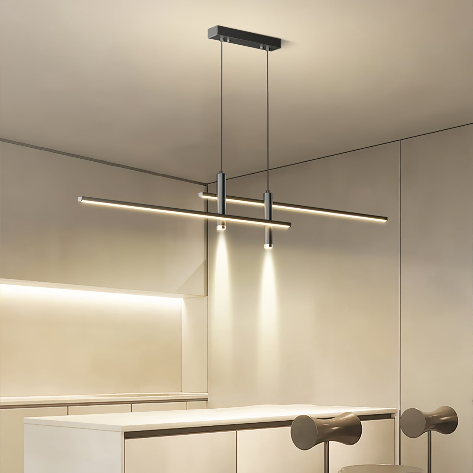 Pendelleuchte mit linearer Silhouette, Nexa LED-Esszimmerleuchte
