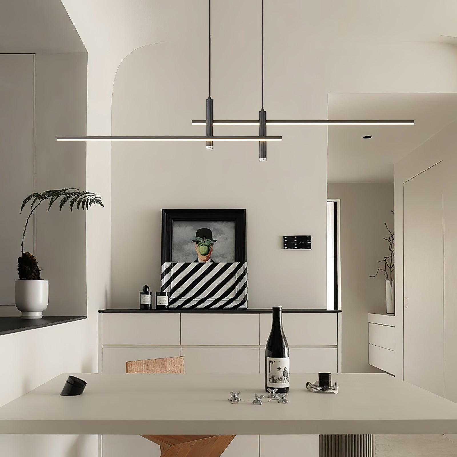 Pendelleuchte mit linearer Silhouette, Nexa LED-Esszimmerleuchte
