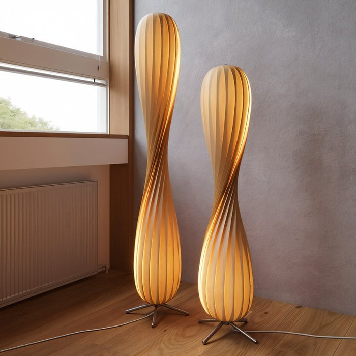 Stojací lampa Lumina Twist s uklidňujícím LED světlem do obývacího pokoje a ložnice | Fioriscas