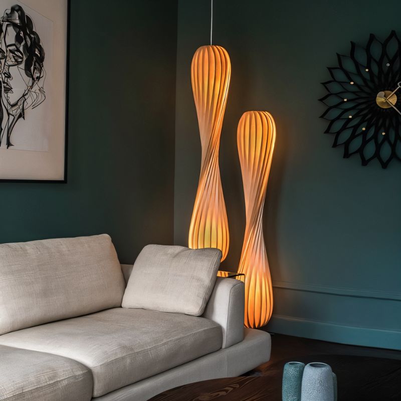 Stojací lampa Lumina Twist s uklidňujícím LED světlem do obývacího pokoje a ložnice | Fioriscas