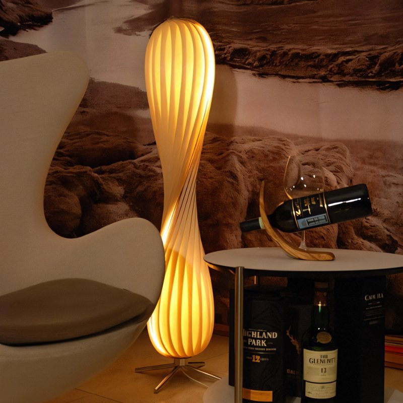 Stojací lampa Lumina Twist s uklidňujícím LED světlem do obývacího pokoje a ložnice | Fioriscas