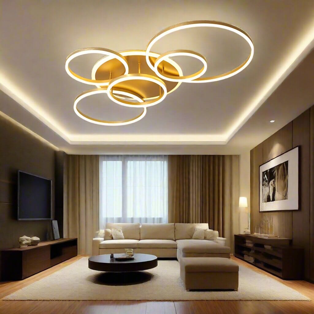 LumaNova Ring LED Chandelier, Dimmable, Black Grey or Gold