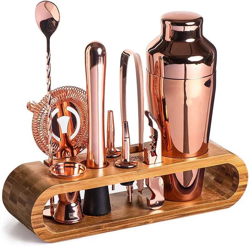 Juego de coctelería de acero inoxidable de 10 piezas para preparar bebidas con estilo - Fioriscas