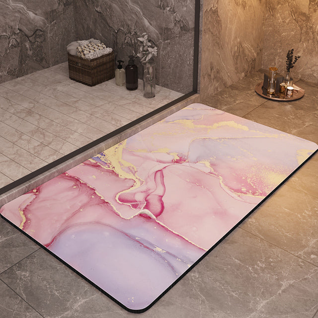 Stonewell Plush Bathroom Mat, Non-Slip Quick-Dry Bath Rug