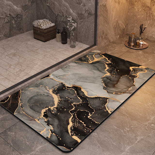 Stonewell Plush Bathroom Mat, Non-Slip Quick-Dry Bath Rug