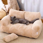 Plush Pet Bed With a Raised Rim, Cozy Faux Fur Nest for Dogs and Cats